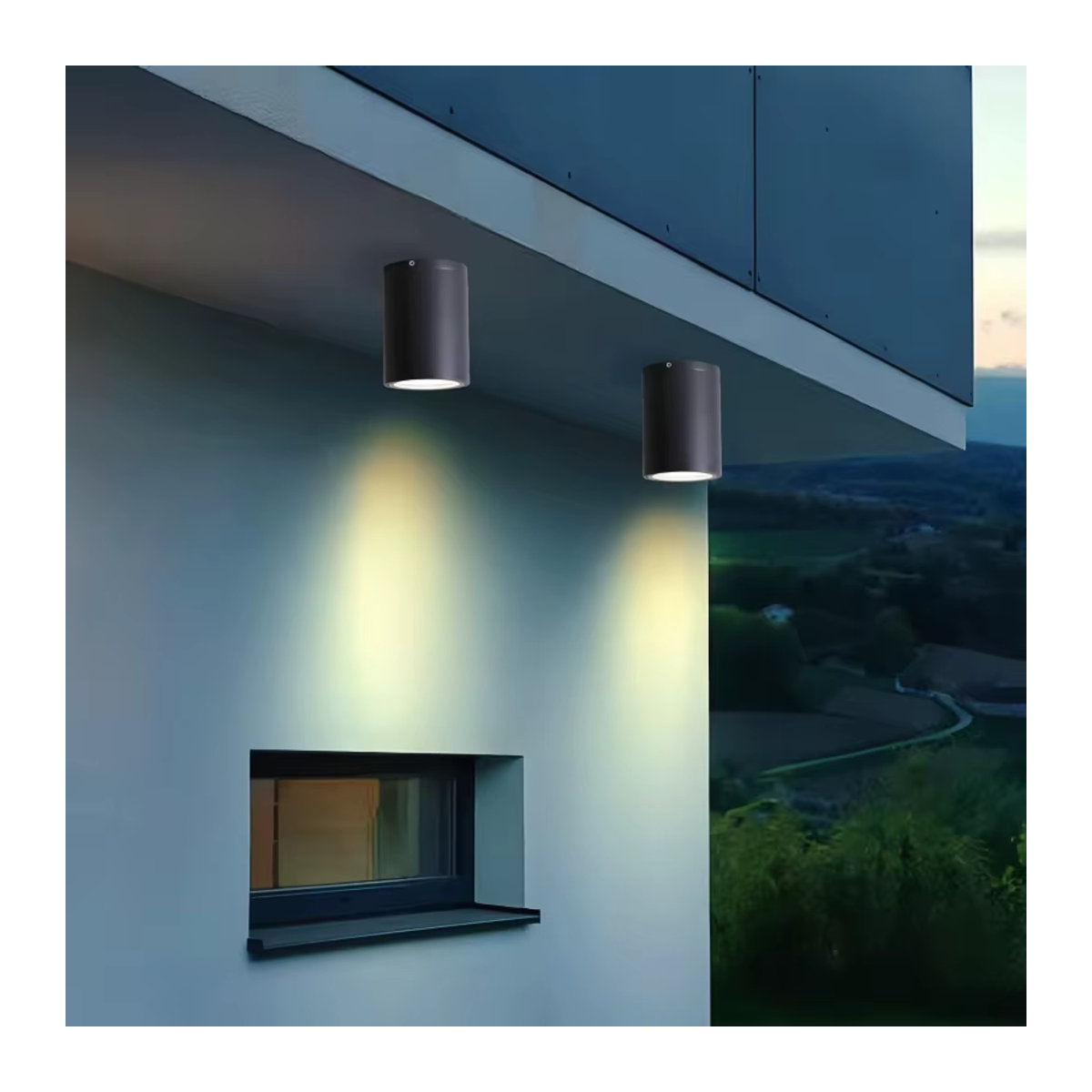 Dimmbares LED-Außen-Downlight von khelse in Schwarz, IP65 wasserdicht, GU10 Deckenstrahler für Badezimmer, Gang und Außenbereich, modern gestalteter Zylinder zur Oberflächenmontage - Bild 4