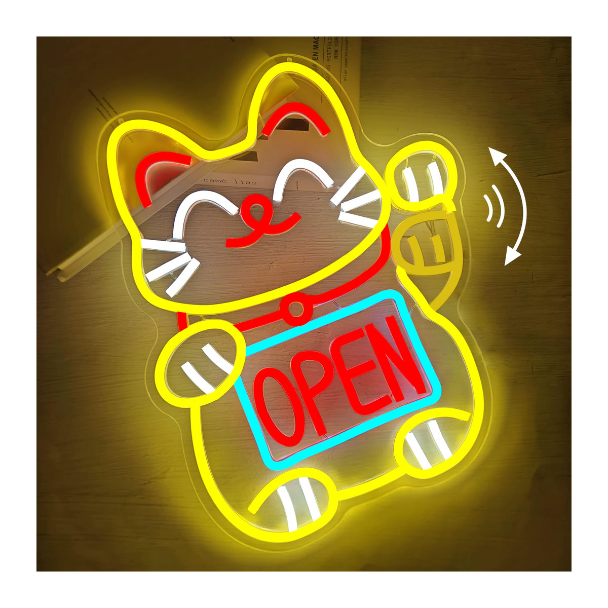 Dimmbares LED Neonschild Lucky Cat Maneki Neko in Bunt zur Dekoration für dein Restaurant oder deinen Ramen Shop - Bild 5