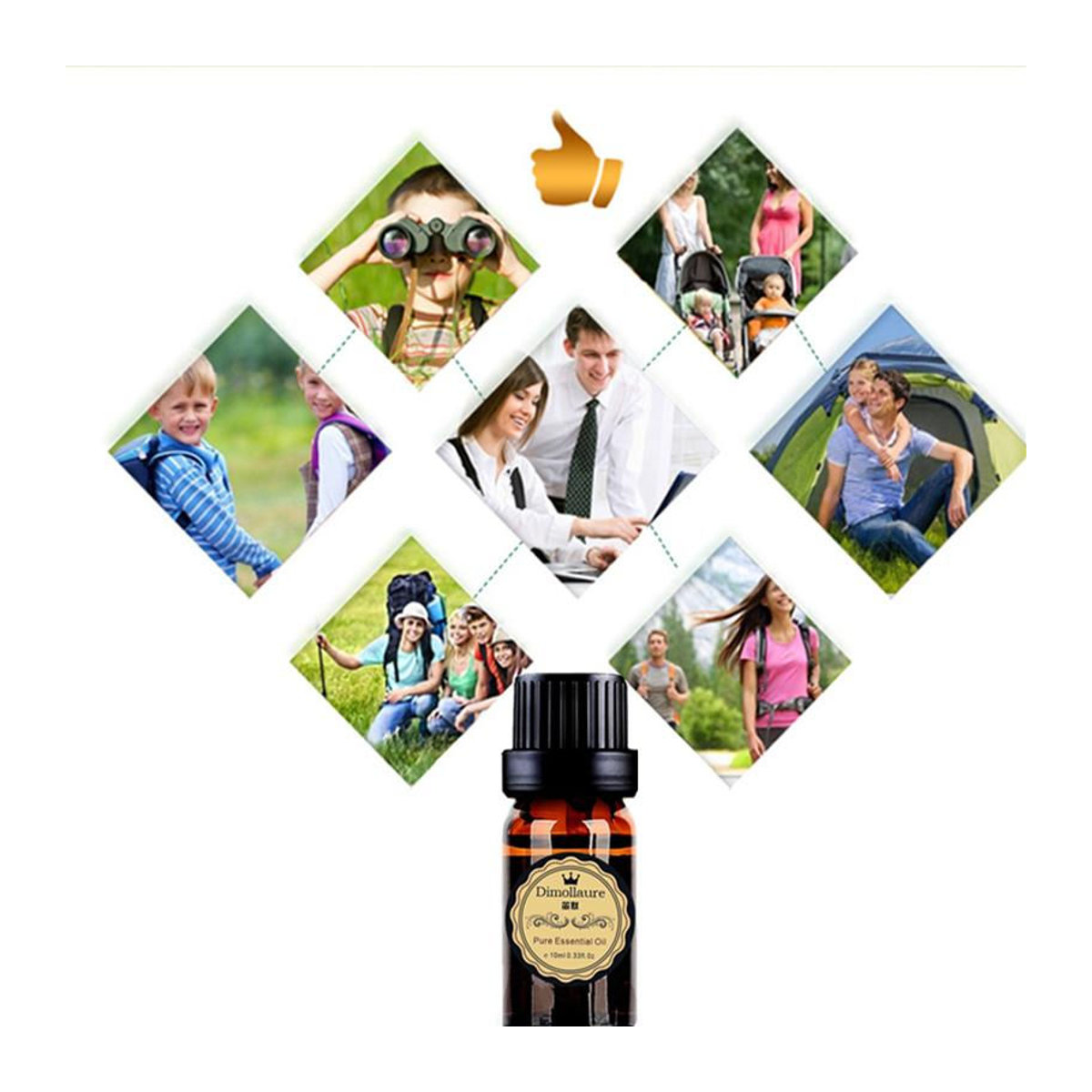 Dimollaure Ätherisches Jasmin-Lavendel-Neroli Pflanzenöl für Aromatherapie und Hautpflege, 10 ml in brauner Glasflasche - Bild 3