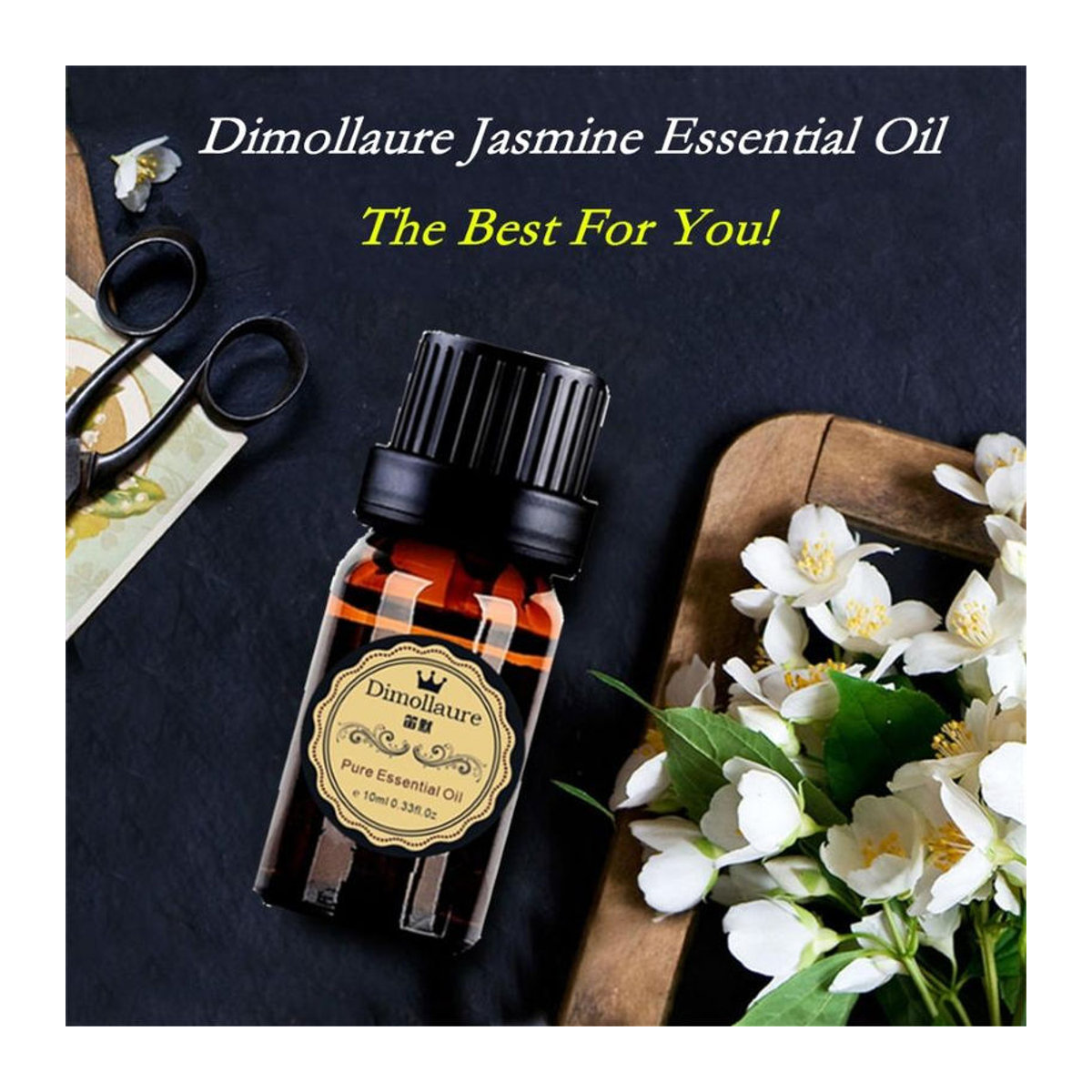Dimollaure Ätherisches Jasmin-Lavendel-Neroli Pflanzenöl für Aromatherapie und Hautpflege, 10 ml in brauner Glasflasche - Bild 4