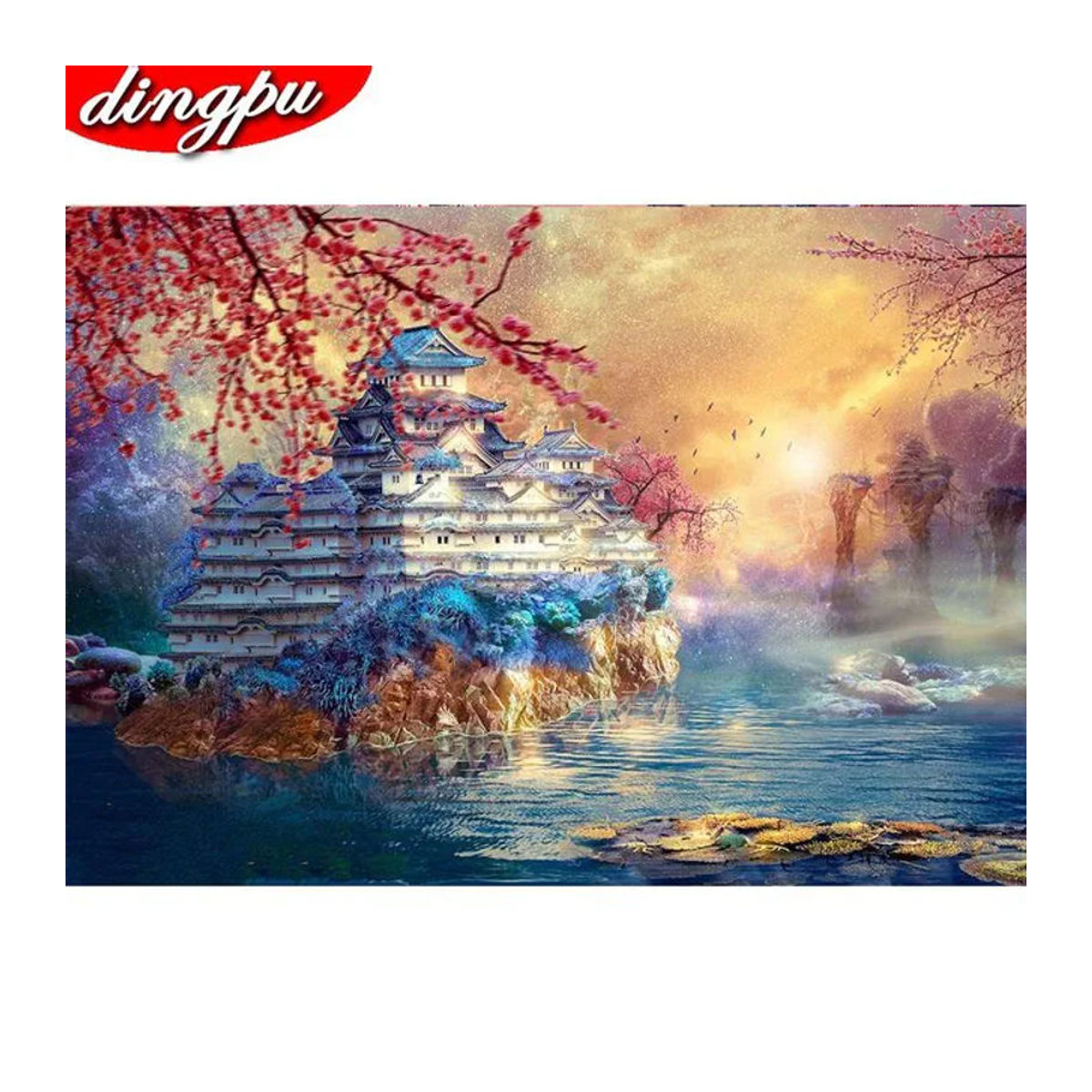 DINGPU Diamond Painting Set 5D mit runden Steinen in Mehrfarbig, B/H: 30 x 20 cm - Bild 1