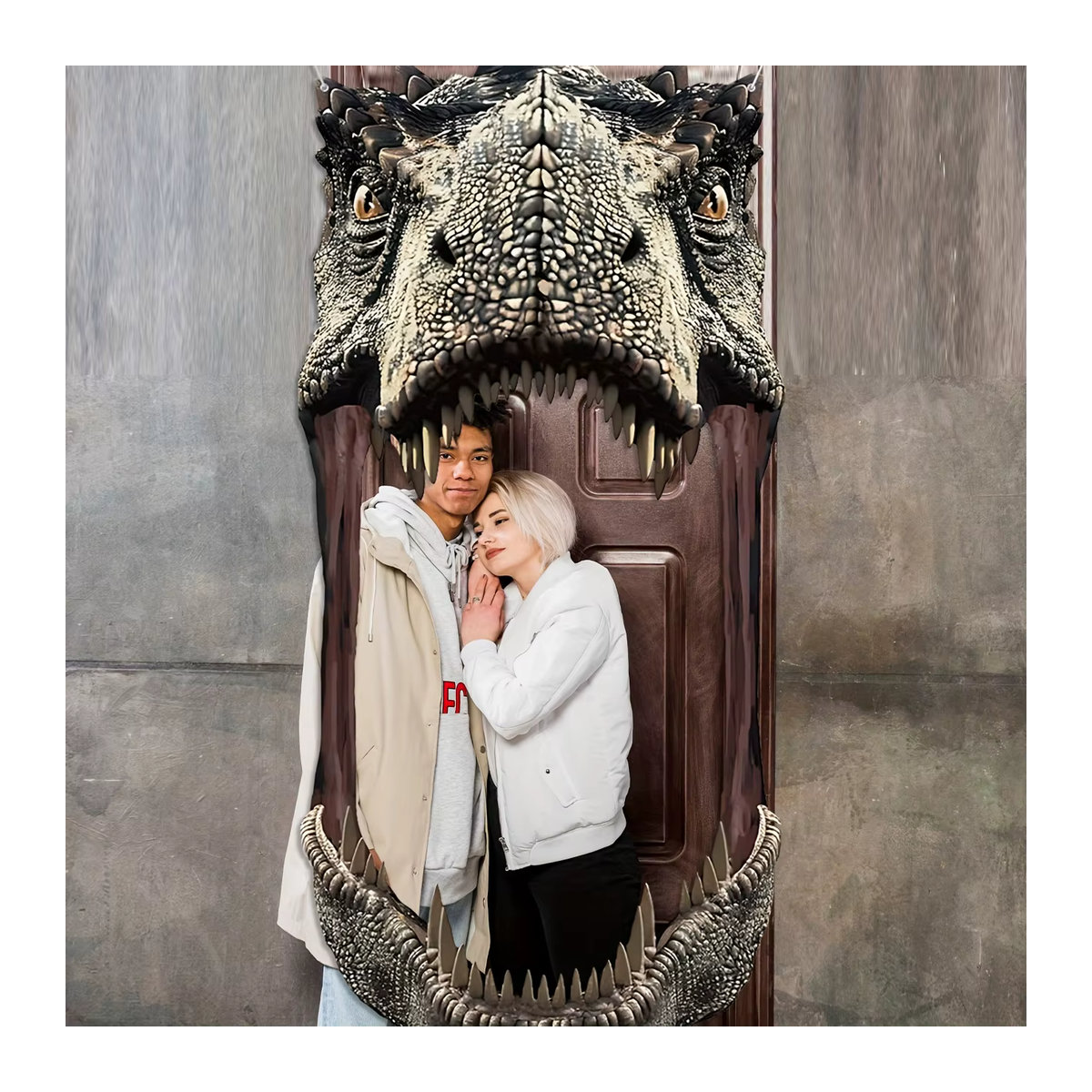 Dinosaurier Geburtstag Party Veranda Banner zur Tür Dekoration in Grau und Schwarz mit Schnur zum Aufhängen - Bild 5