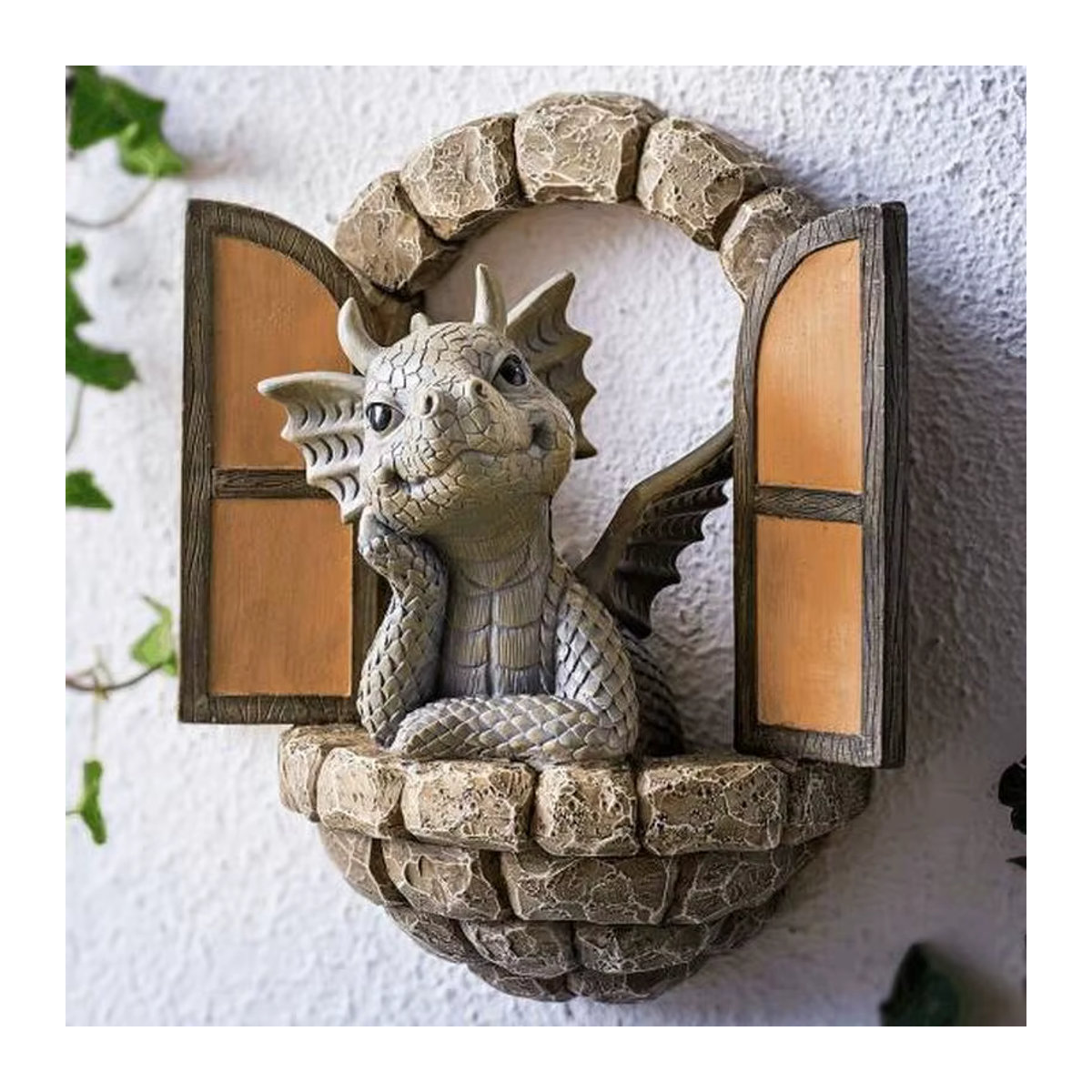 Dinosaurier Modell aus Kunstharz in Grau als dekorative Tierfigur für Garten und Haushalt - Bild 4