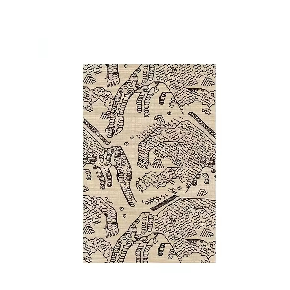 Diphylleia Italien moderner abstrakter Teppich mit Berg- und Tiger-Motiv in Beige - Bild 5