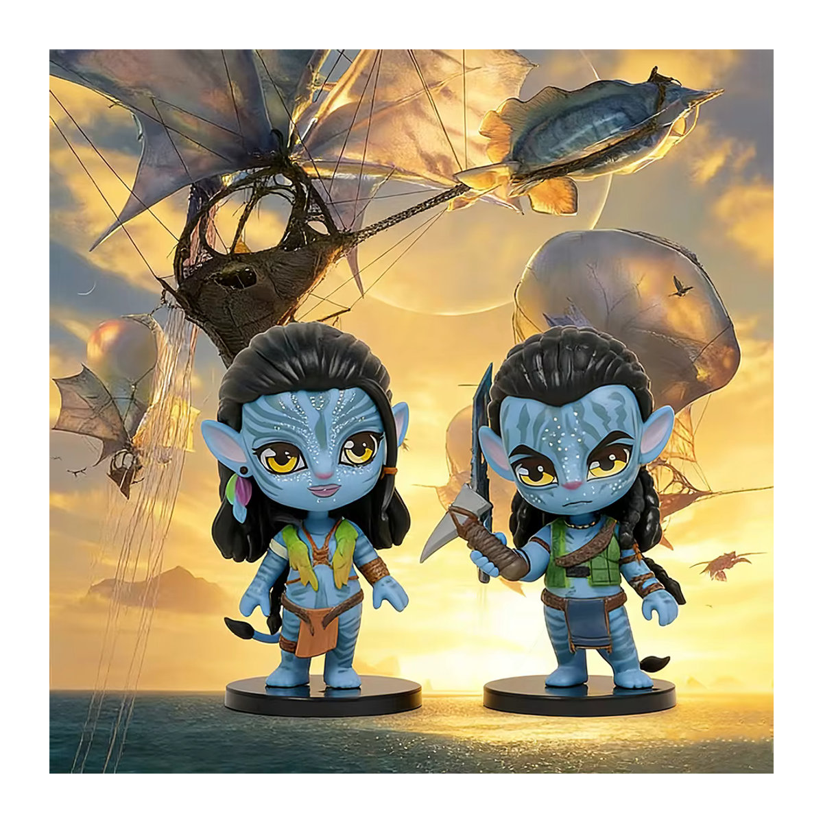 Disney Avatar 2 Neytiri und Jake Sully PVC-Figuren Set in Blau als Sammlerstücke und Schreibtisch-Dekoration - Bild 2