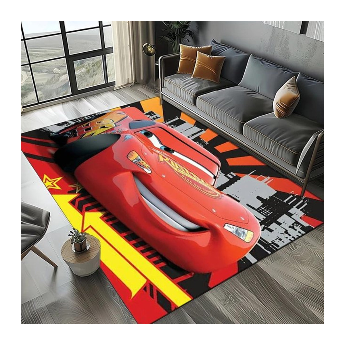 Disney Cars Lightning McQueen Teppich für Kinder, mehrfarbig, B/B: 80 x 120 cm - Bild 1