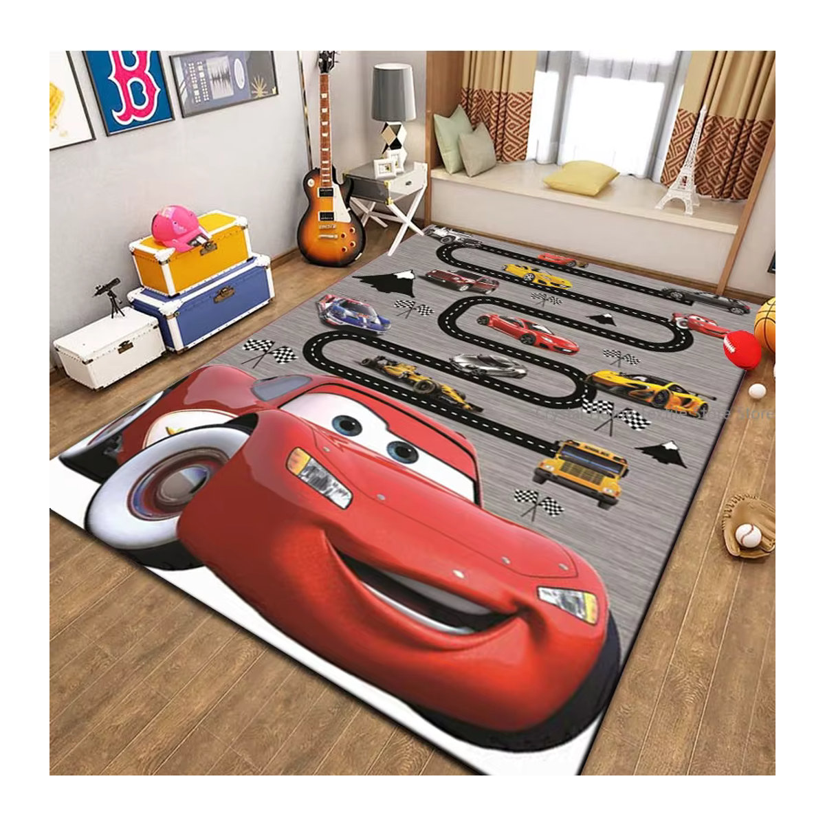 Disney Cars McQueen Autobahn-Teppich mehrfarbig als Spielteppich für das Kinderzimmer - Bild 3
