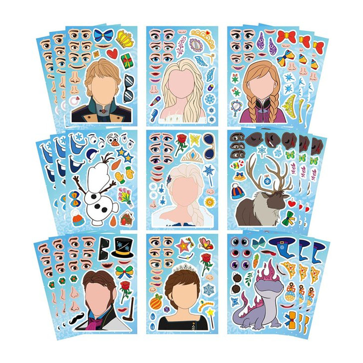 Disney Frozen Anime Puzzle-Aufkleber mit Elsa und Anna in Mehrfarbig - Bild 1