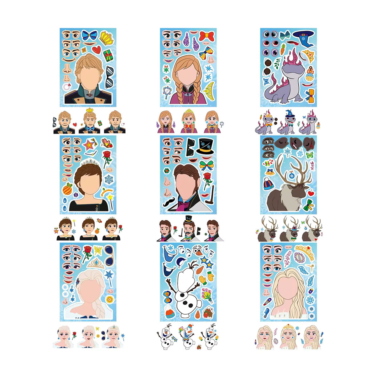 Disney Frozen Anime Puzzle-Aufkleber mit Elsa und Anna in Mehrfarbig - Bild 2