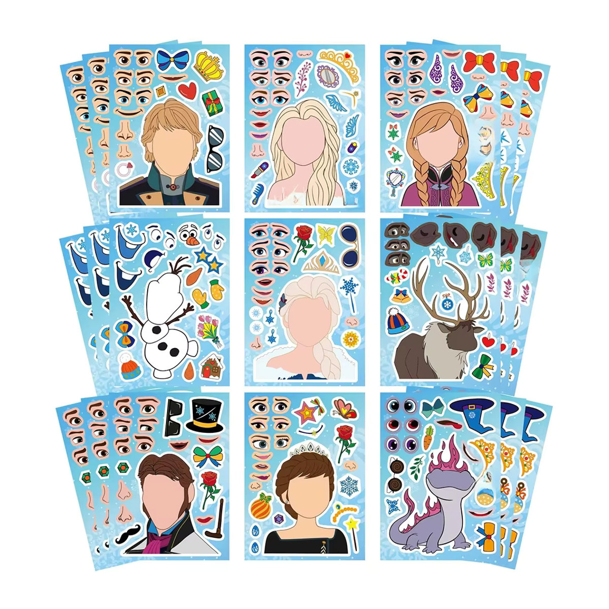 Disney Frozen Anime Puzzle-Aufkleber mit Elsa und Anna in Mehrfarbig - Bild 6