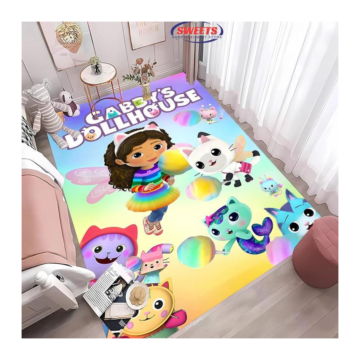 Disney Gabby Puppenhaus Teppich mehrfarbig B/B/H: 60 x 40 cm - Bild 2