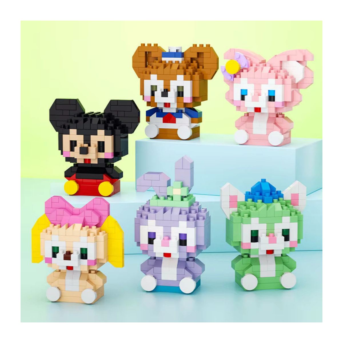 Disney Kawaii Mini-Desktop-Ornamente aus Kunststoff mit Mickey Mouse, Donald Duck, Nick und Stitch, mehrfarbig, Höhe: 6 cm - Bild 1