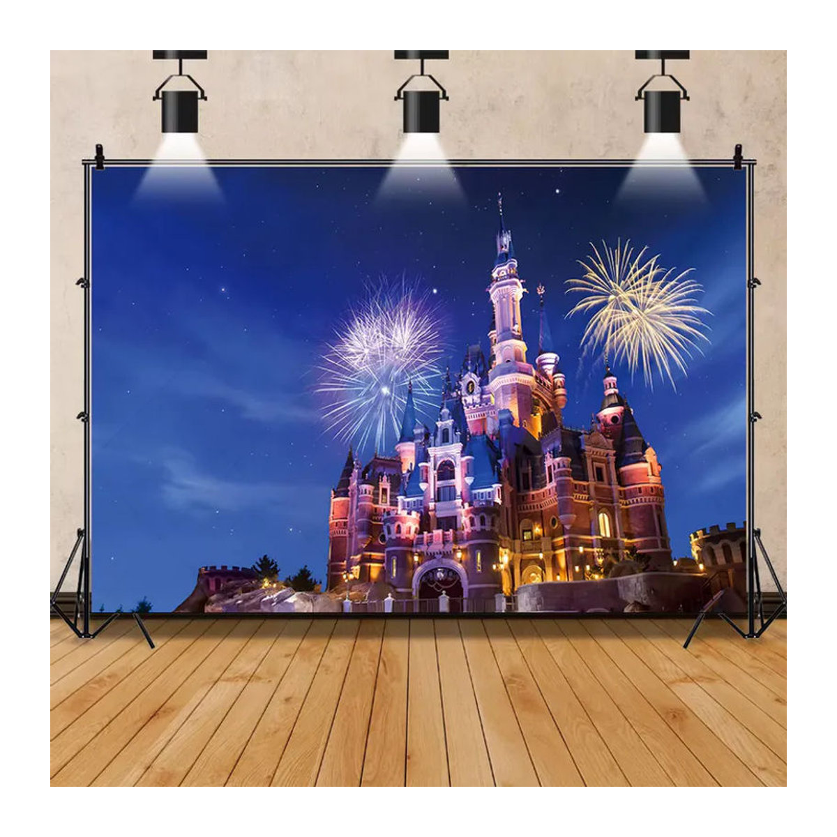 Disney Land Castle Geburtstag Banner für Kinder und Mädchen als dekorativer Fotohintergrund in Mehrfarbig - Bild 2