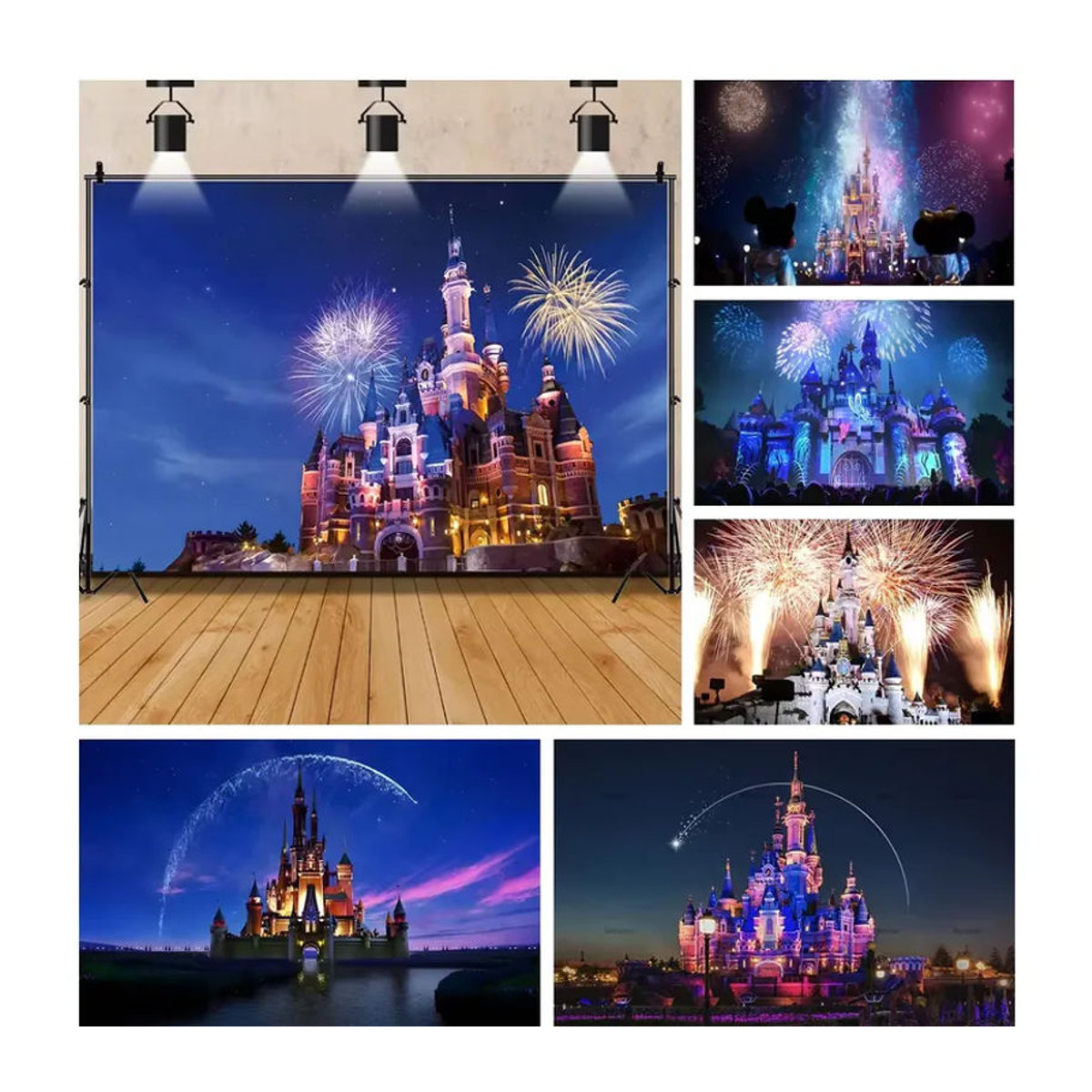 Disney Land Castle Geburtstag Banner für Kinder und Mädchen als dekorativer Fotohintergrund in Mehrfarbig - Bild 4