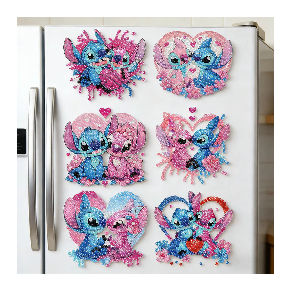 Disney Lilo & Stitch Angel Diamond Art Kühlschrankmagnet DIY Diamantmalerei in Mehrfarbig - Bild 2