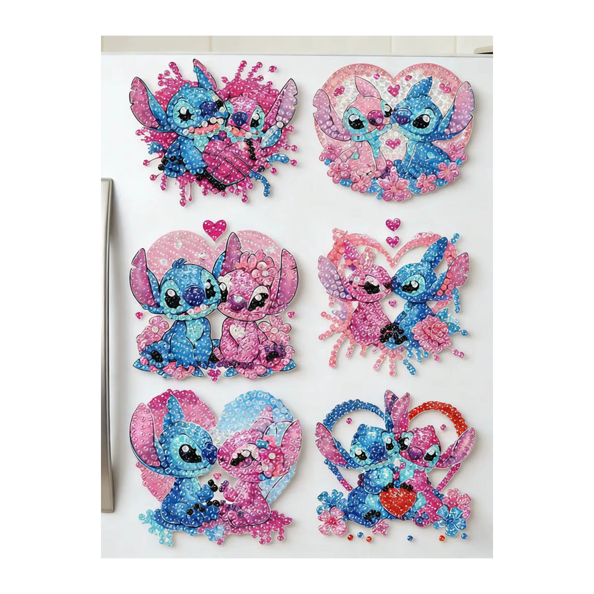 Disney Lilo & Stitch Angel Diamond Art Kühlschrankmagnet DIY Diamantmalerei in Mehrfarbig - Bild 4