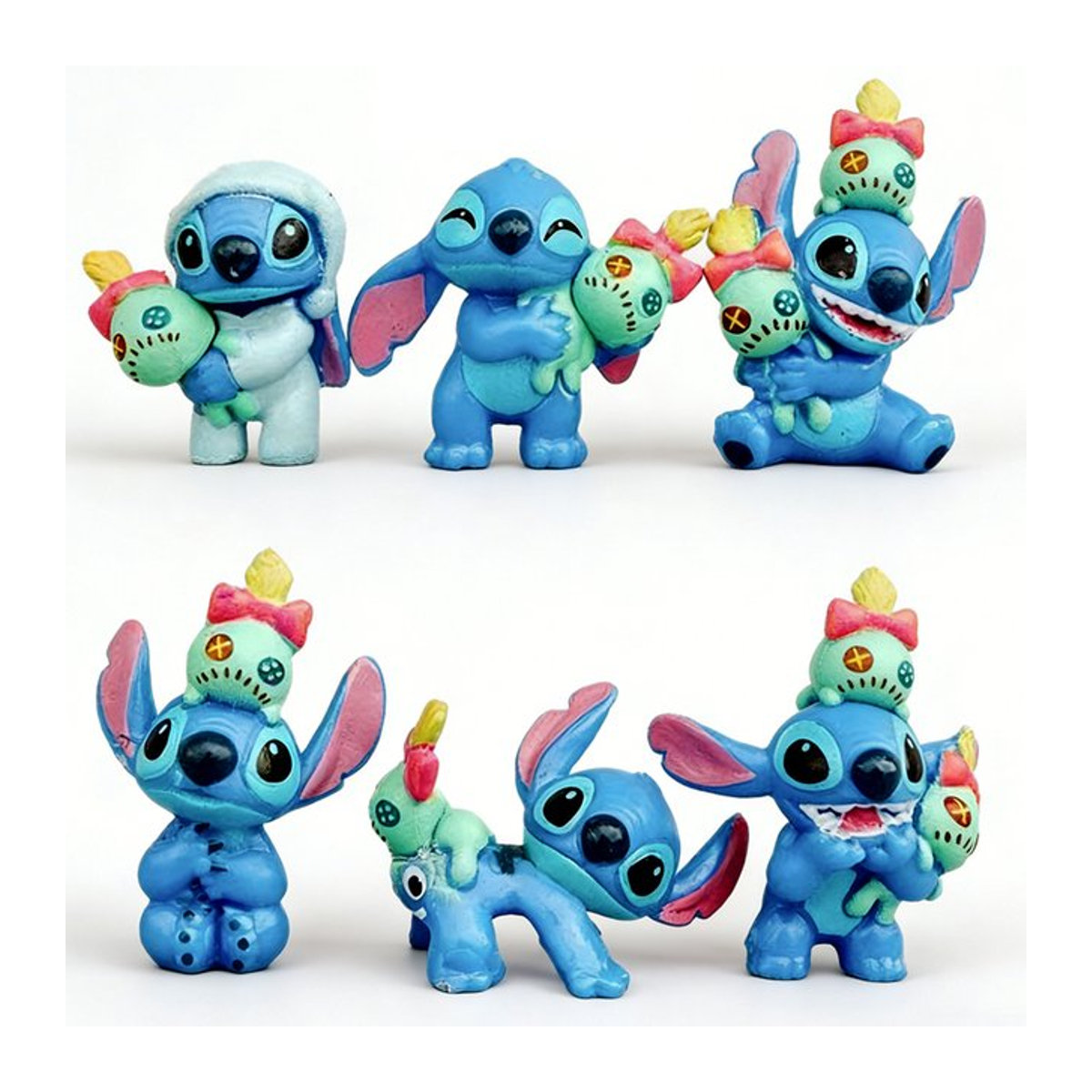 Disney Lilo & Stitch Figuren Set Q-Version aus Kunstharz, mehrfarbig, 6-teilig - Bild 1