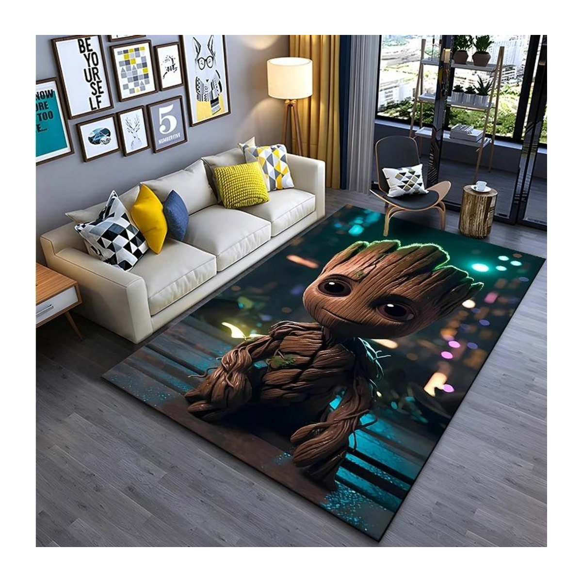 Disney Marvel Groot Teppich Avengers Rutschfeste Fußmatte für Innen und Außen, mehrfarbig, B/T: 120 x 80 cm - Bild 1