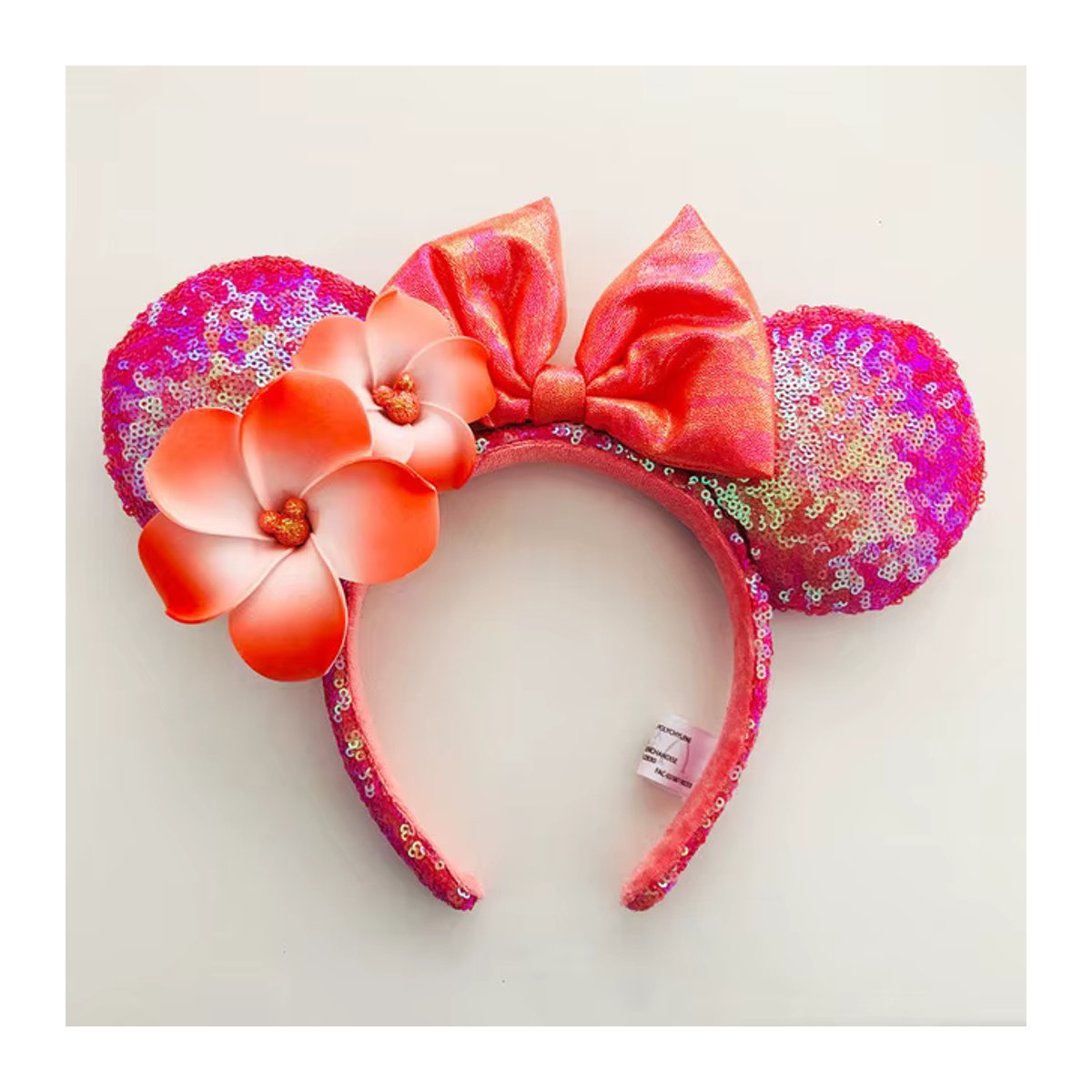 Disney Minnie Maus Stirnband mit Sonnenblumen Pailletten und Schleife in Lila für Erwachsene und Kinder - Bild 3