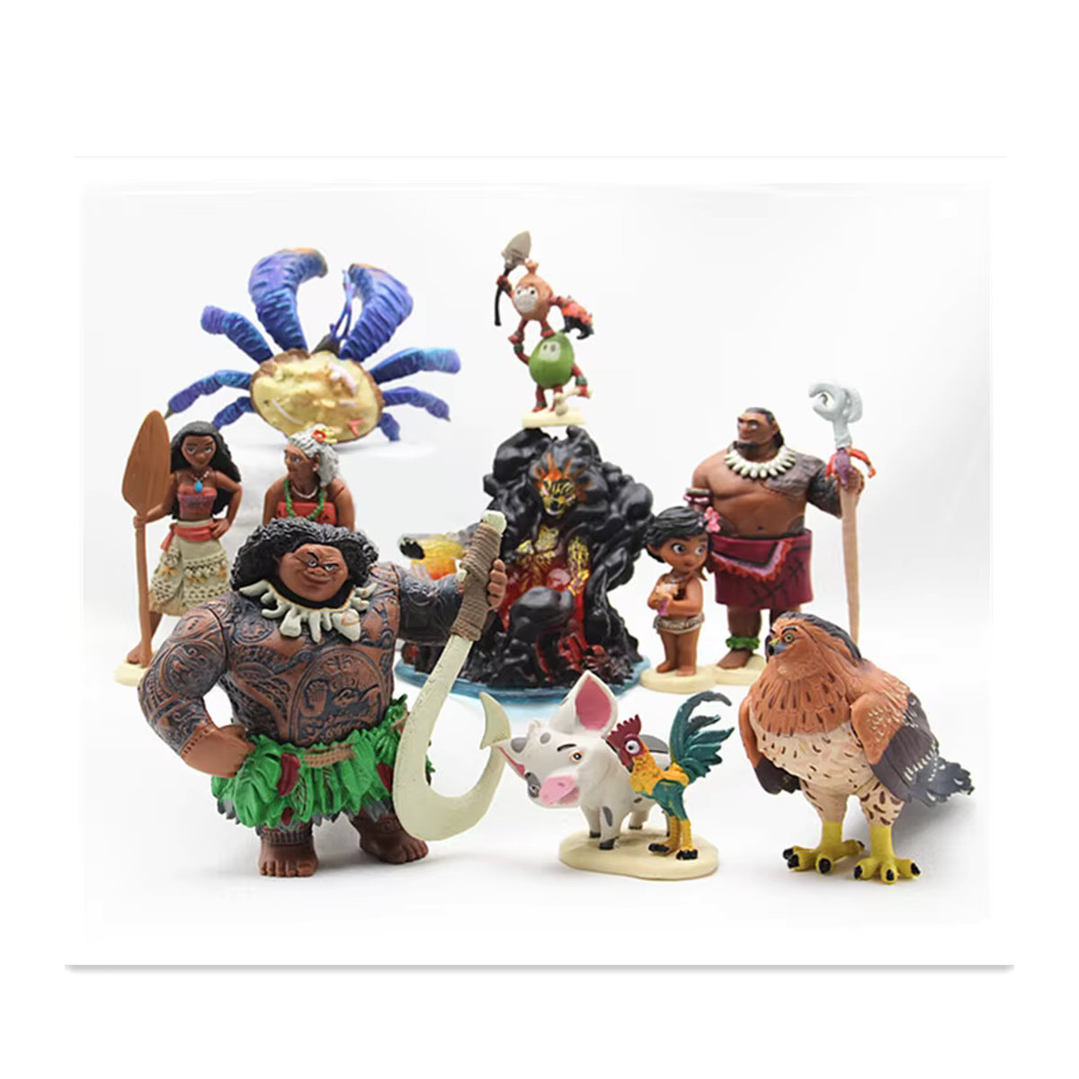 Disney Moana Prinzessin Figuren Set aus 10 Teilen, mehrfarbige Cartoon Charakter Sammelfiguren aus Kunststoff für Kinder - Bild 2