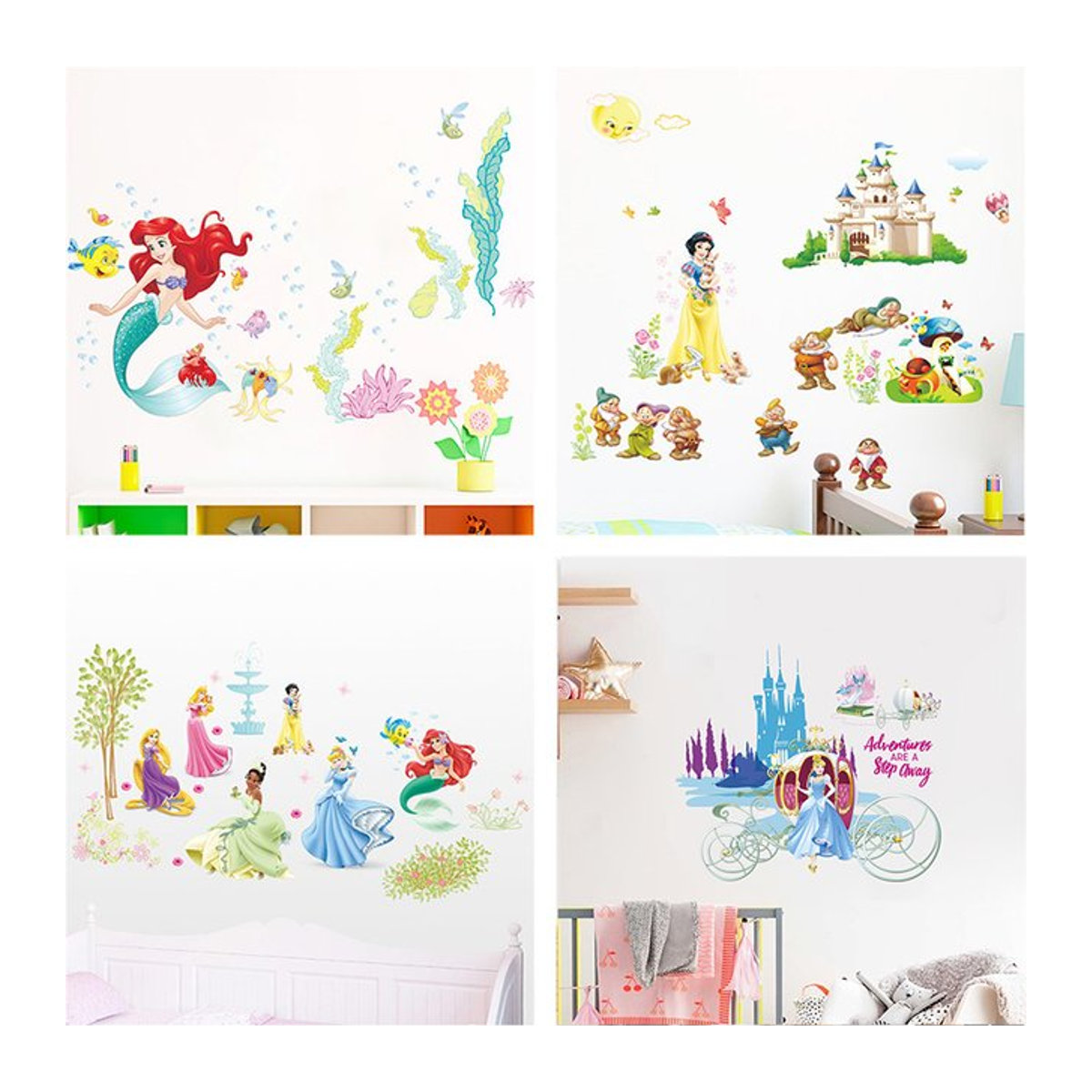 Disney Prinzessin Wandaufkleber für Kinderzimmer mit Cinderella, Schneewittchen und Sofia in Mehrfarbig - Bild 1