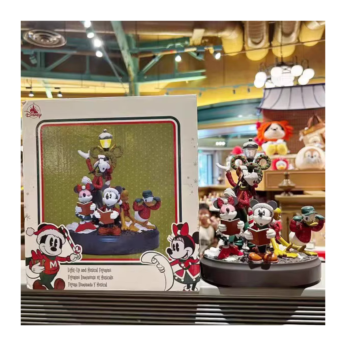 Disney Shanghai Cartoon Weihnachtsfigur aus Kunstharz mit Mickey, Minnie und Donald in Mehrfarbig und Grau - Bild 5