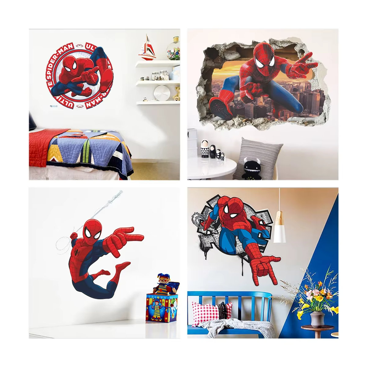 Disney Spiderman Wandaufkleber 3D Superhelden Wandbild für Kinderzimmer, mehrfarbig - Bild 3