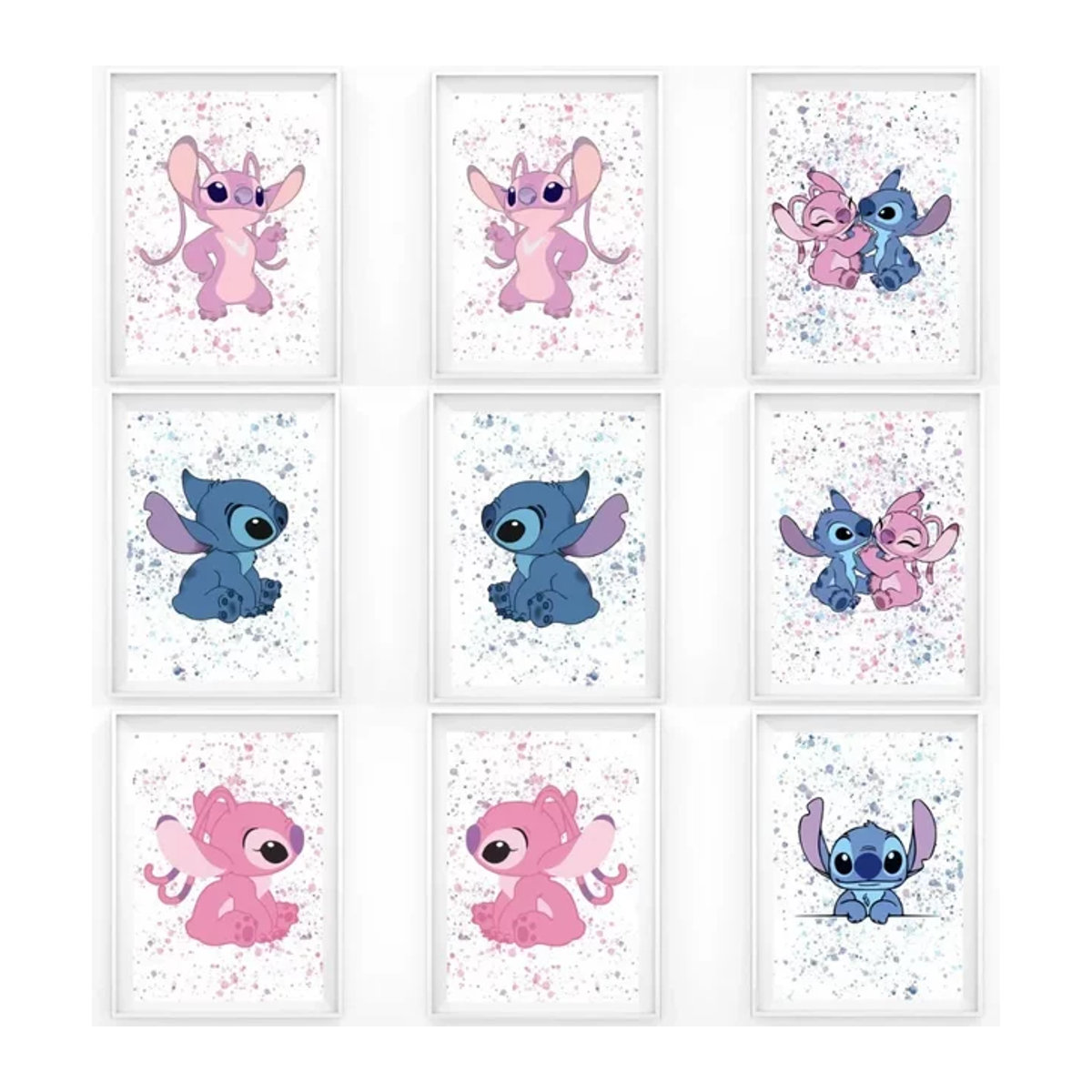 Disney Stich Splash Cartoon Leinwand Poster für Kinder als mehrfarbige Wandkunst im Hochformat - Bild 1