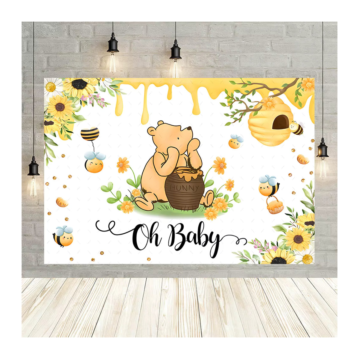 Disney Winnie the Pooh und Tigger Party Banner als personalisierter Fotohintergrund für Kindergeburtstage, mehrfarbig, rechteckig im Querformat - Bild 3