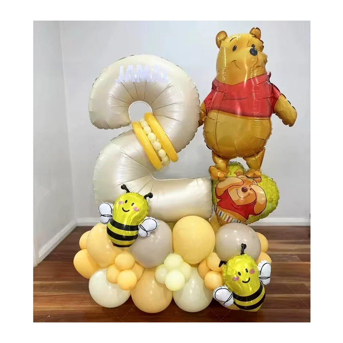 Disney Winnie The Pooh Zahlen-Folienballon Set in Gold für Kinder Geburtstage und Babypartys - Bild 3