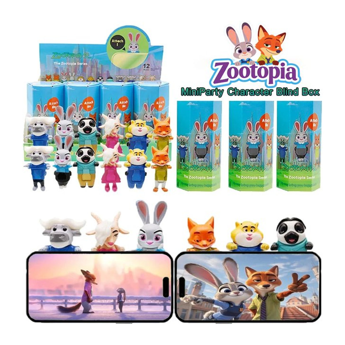 Disney Zootopia 2 Angel Blind Box Niedrige Mini-Anime-Charakterfigur aus Kunststoff in Mehrfarbig als Auto-Innenausstattung oder Telefon-Ornament - Bild 1