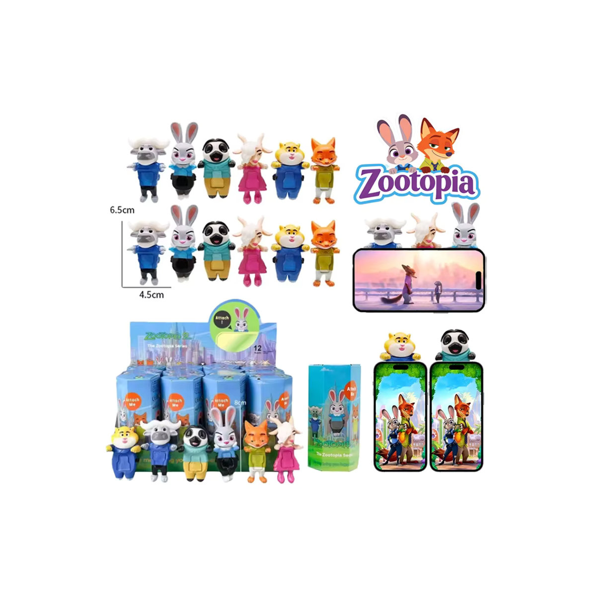 Disney Zootopia 2 Angel Blind Box Niedrige Mini-Anime-Charakterfigur aus Kunststoff in Mehrfarbig als Auto-Innenausstattung oder Telefon-Ornament - Bild 7