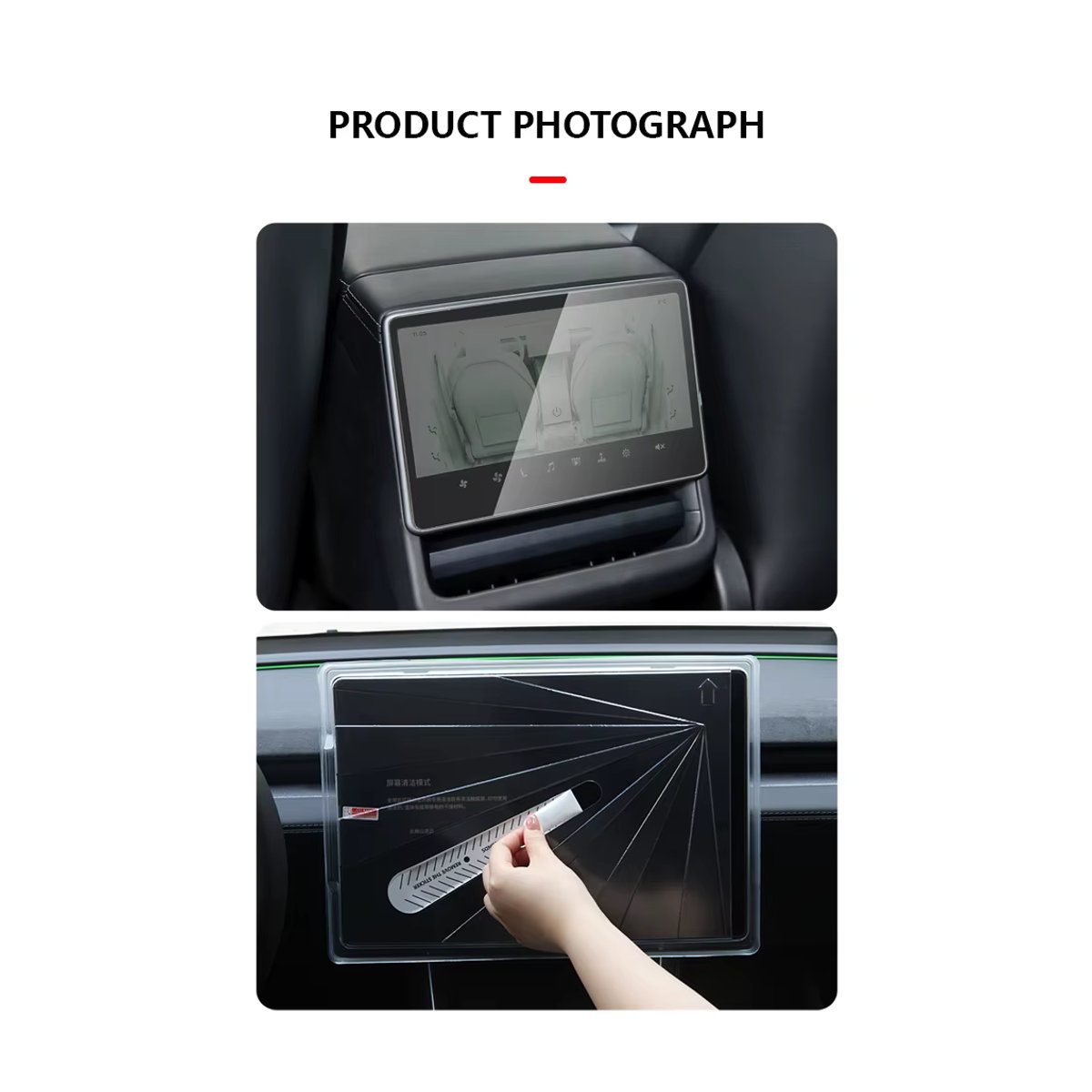 Displayschutzfolie aus gehärtetem Glas für Tesla Model Y Juniper 2025 und Model 3 Highland 2024 2025, Mittelsteuerung, transparent, HD-Qualität - Bild 5
