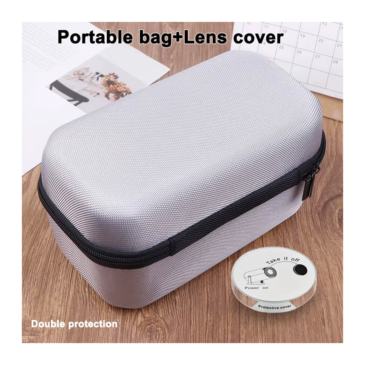 DITONG Aufbewahrungskoffer und Reise-Projektortasche für Magcubic HY300 und HY300Pro in Grau - Bild 2