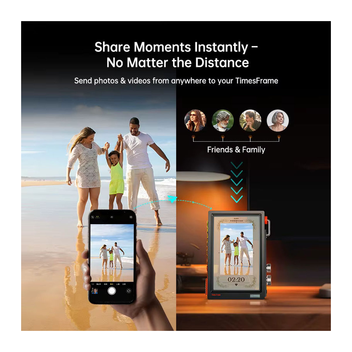 Divoom Times Frame Smart HD-Bildschirm 10,1 Zoll DIY Digitaluhr in Schwarz mit Krypto-Aktien-Wetterkalender - Bild 3