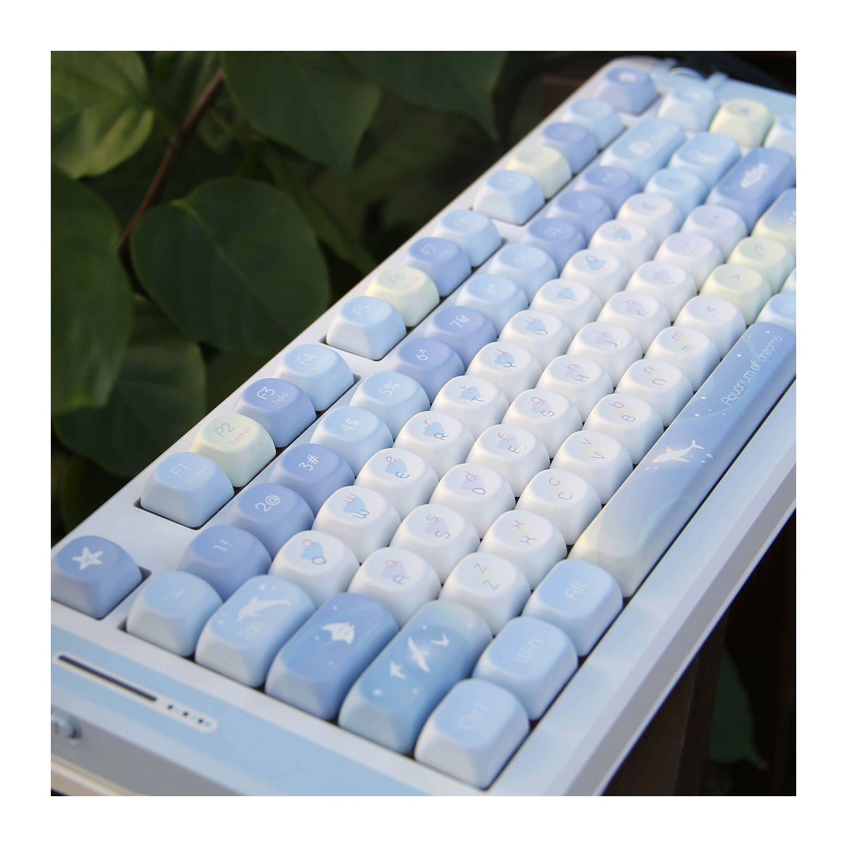 DIXSG Blue Dream PBT-Tastenkappen im MOA-Profil mit 130 Tasten für mechanische Gaming-Tastaturen, Farbe: Blau - Bild 2