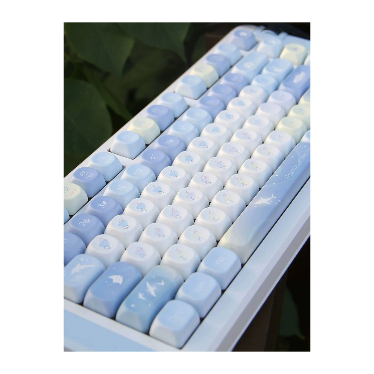 DIXSG Blue Dream PBT-Tastenkappen im MOA-Profil mit 130 Tasten für mechanische Gaming-Tastaturen, Farbe: Blau - Bild 7