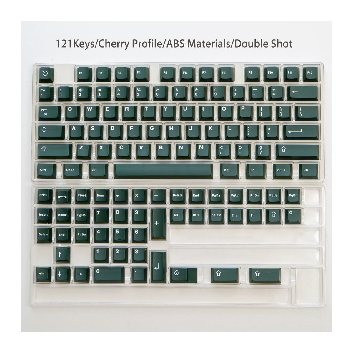 DIXSG Smaragd Tastenkappen Set aus ABS Kunststoff mit 121 Tasten in Grün und Beige im Cherry Profil für Gateron MX Switches - Bild 4