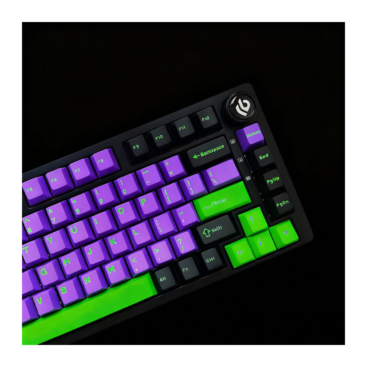 DIXSG Tastenkappen für mechanische Cherry MX Switches, 126 Tasten, Double Shot PBT, Kirschprofil, Minimalistischer Stil, Lila/Schwarz - Bild 2