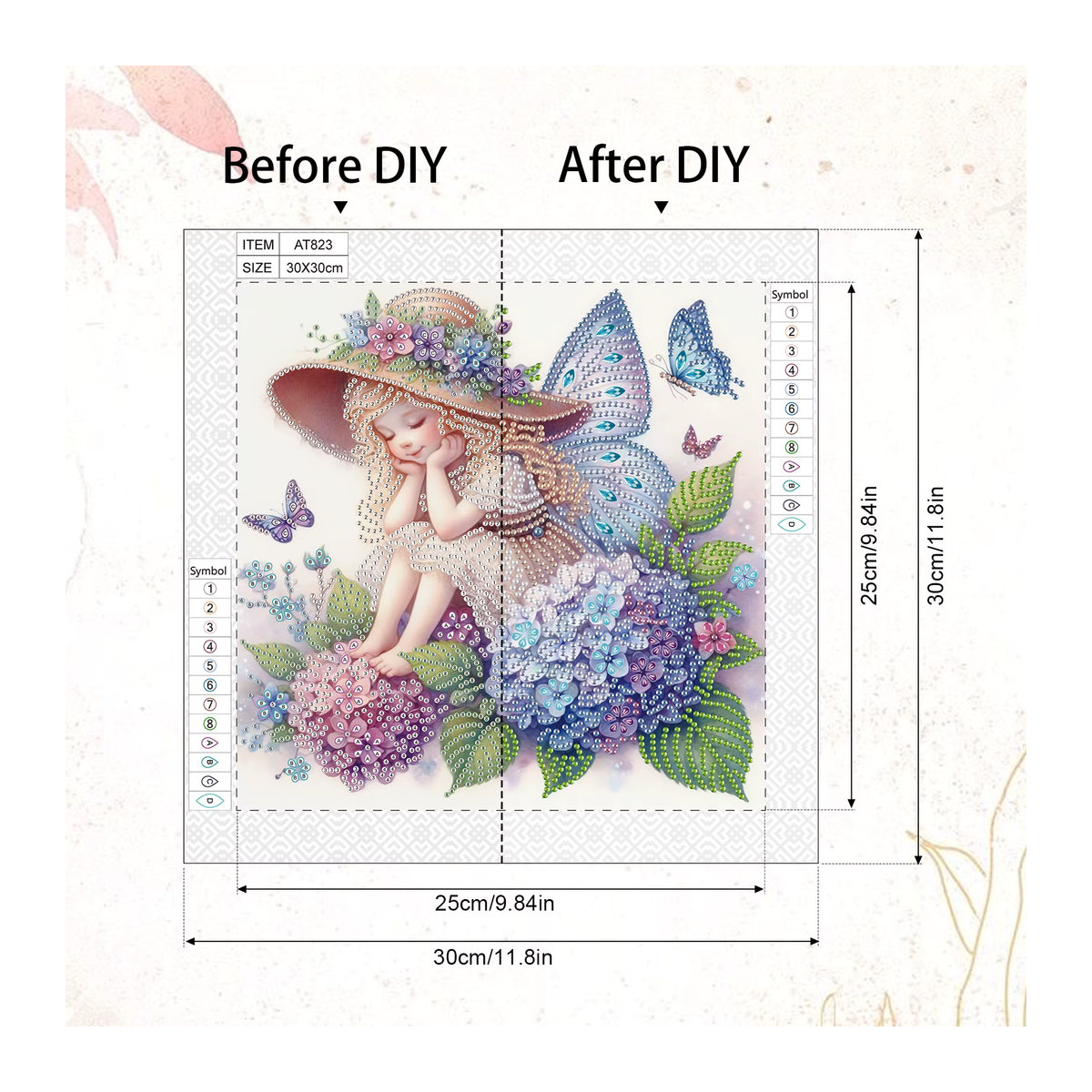 DIY Blumenfee Diamant-Kunst-Set für Anfänger und Erwachsene, mehrfarbige Wanddekoration in unregelmäßiger Form - Bild 2