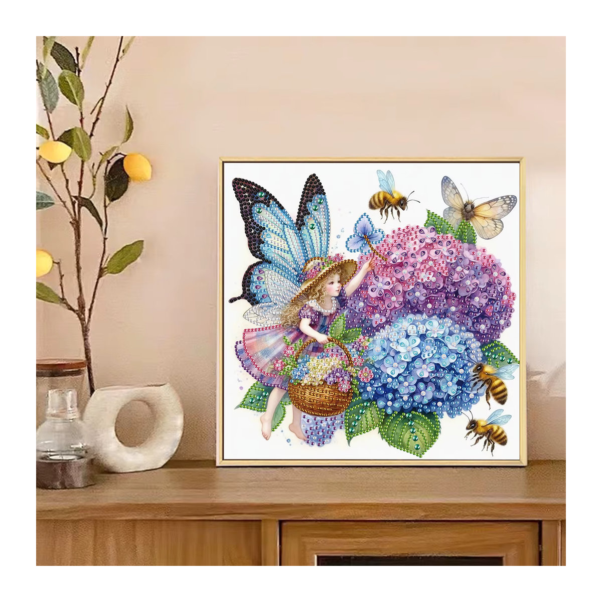 DIY Blumenfee Diamant-Kunst-Set mit unregelmäßiger Form in Mehrfarbig für Wanddekoration - Bild 6