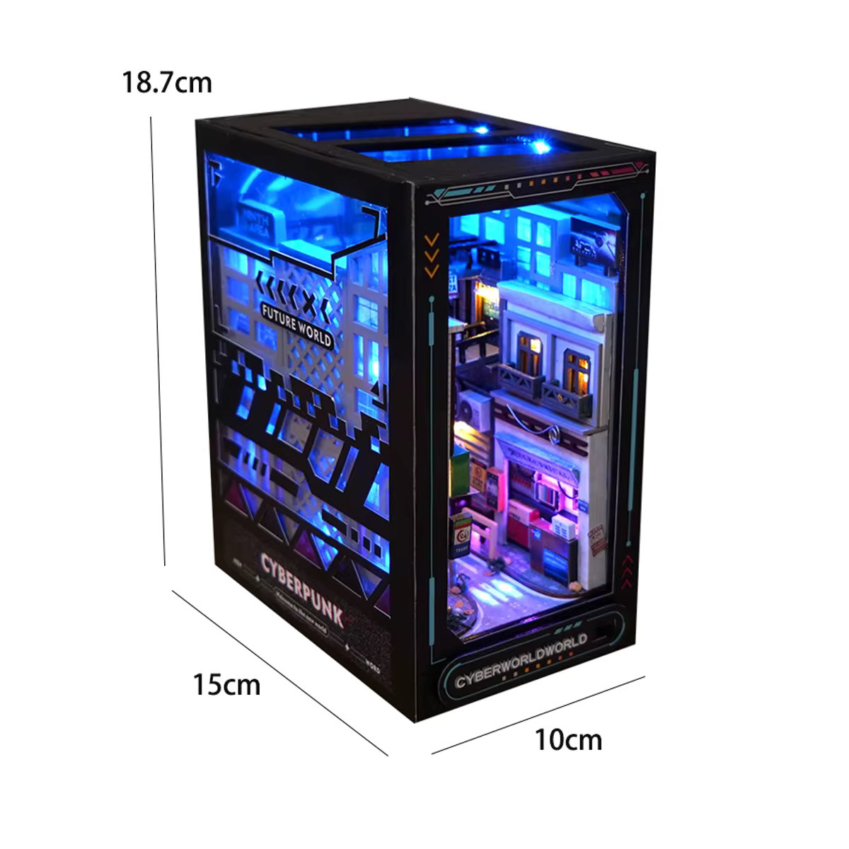 DIY Buch Nook Kit zuuton 3D Puzzle Modellbausatz aus Holz mit Beleuchtung und Möbeln, mehrfarbig - Bild 6