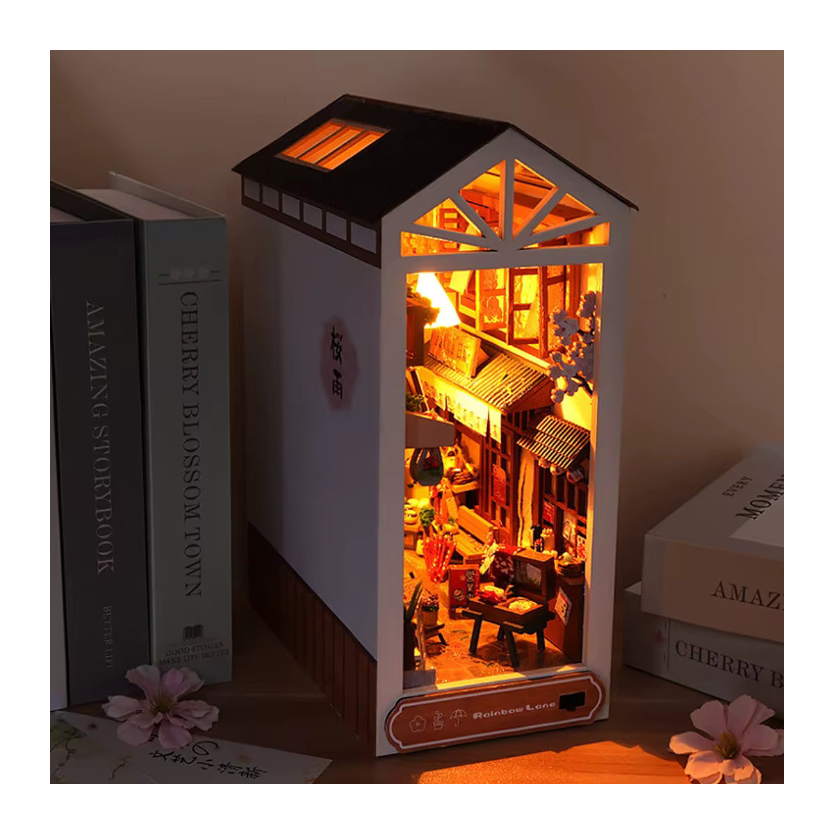 DIY Buch Nook Kit zuuton Modell Gebäude aus Holz als Regal Einsatz und Buchstütze für Erwachsene, mehrfarbig - Bild 3