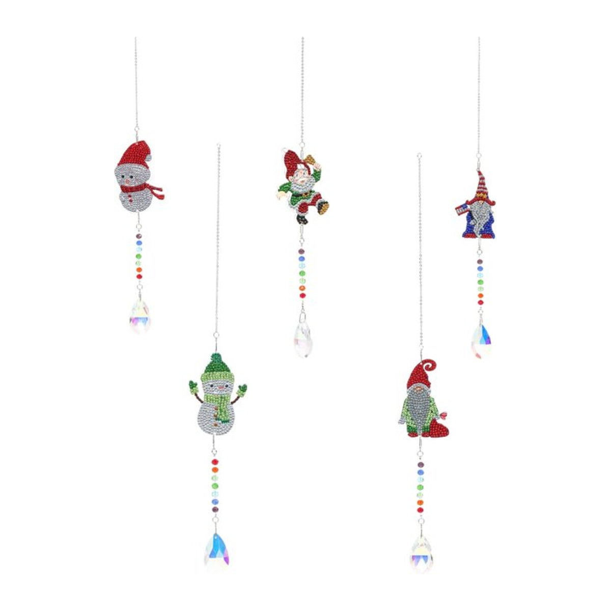DIY Diamant-Malerei Kunstset Weihnachten mit Acryl-Fenster-Windspiel und Anhängern, mehrfarbig - Bild 1