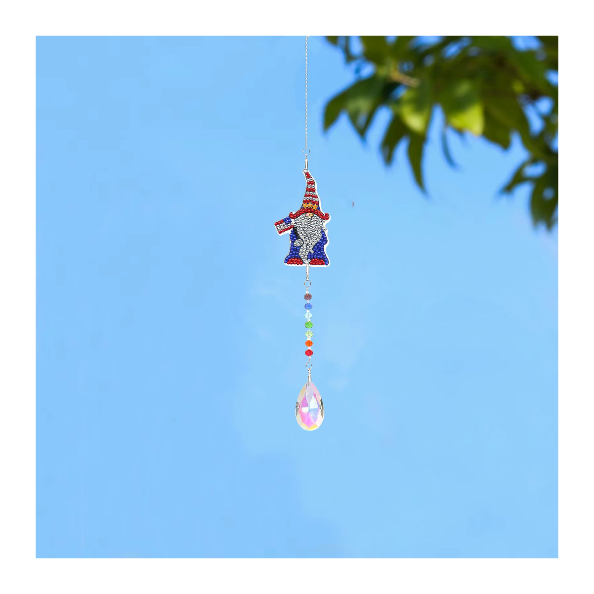 DIY Diamant-Malerei Kunstset Weihnachten mit Acryl-Fenster-Windspiel und Anhängern, mehrfarbig - Bild 2