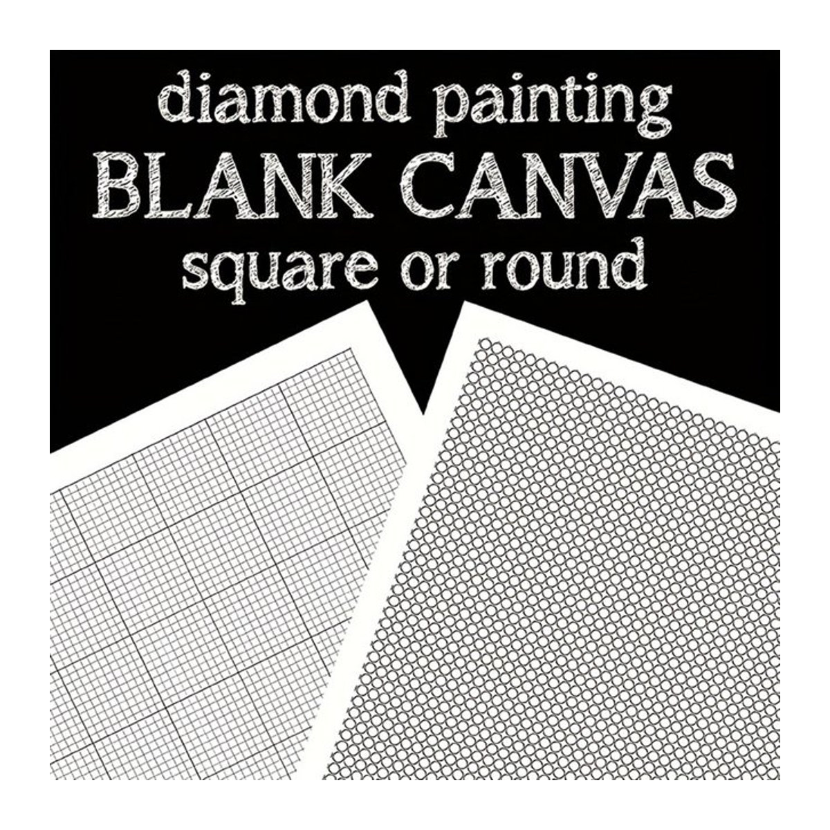 DIY Diamantmalerei Leinwand mit Kleber, quadratisch, weiß, B/B: 25 x 25 cm - Bild 1