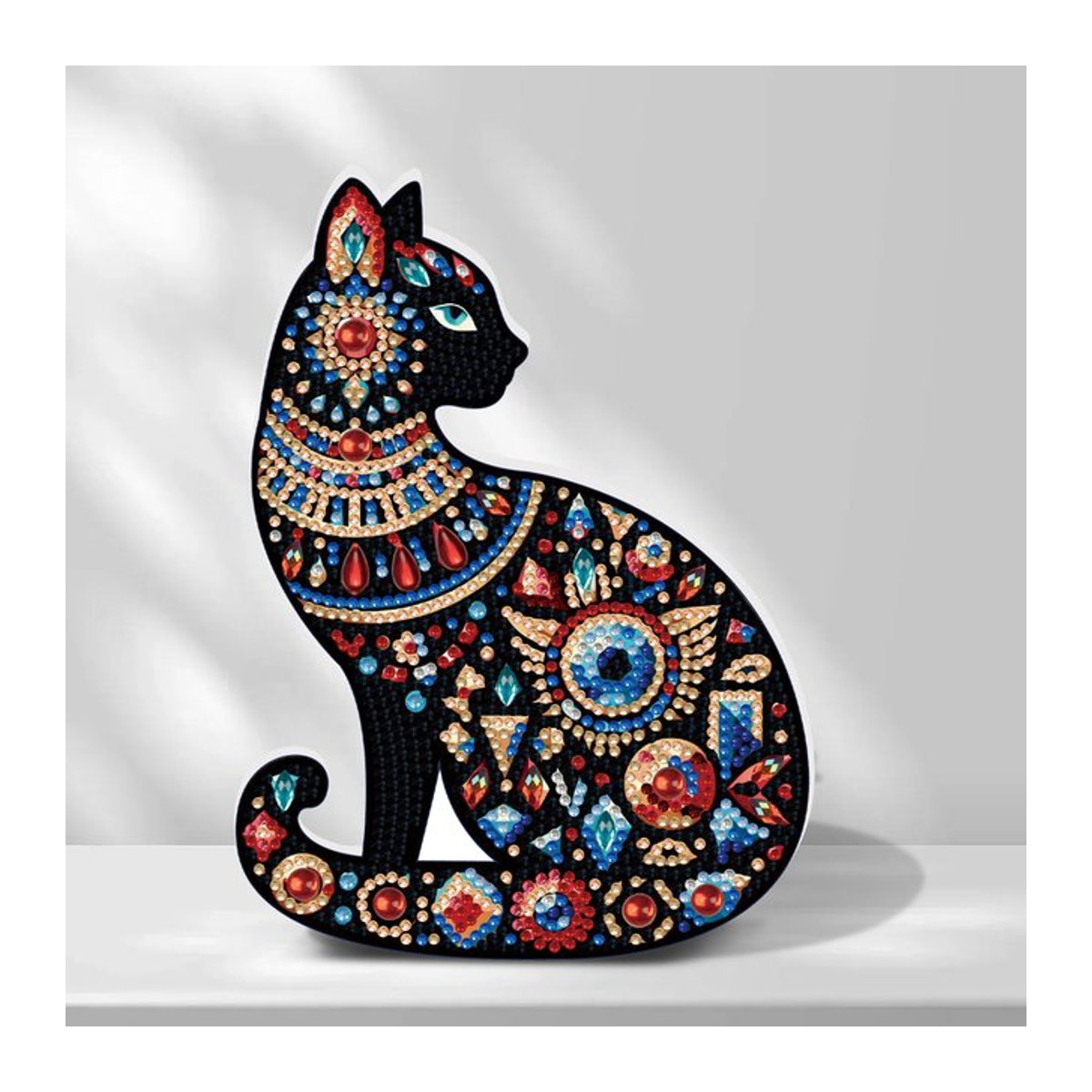 DIY Diamond Painting Set mit bunter Katze in unregelmäßiger Form für Erwachsene, mehrfarbig - Bild 1
