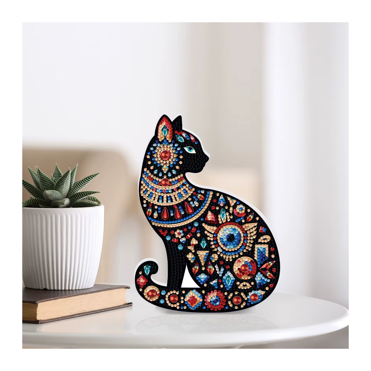 DIY Diamond Painting Set mit bunter Katze in unregelmäßiger Form für Erwachsene, mehrfarbig - Bild 4
