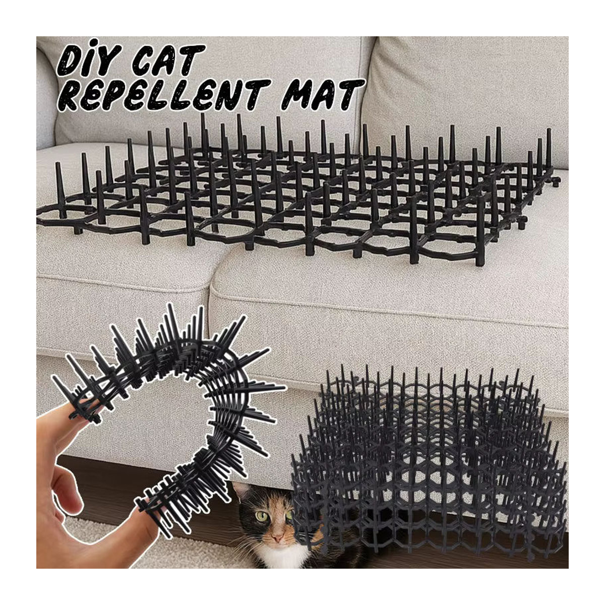 DIY Katze Repellent Matte zur Abschreckung für Garten und Balkon, pfotenfreundliche Schutzmatte zur einfachen Installation - Bild 2