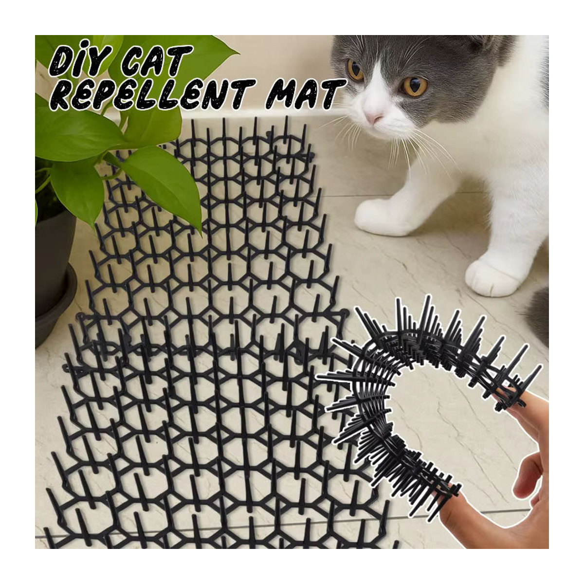 DIY Katze Repellent Matte zur Abschreckung für Garten und Balkon, pfotenfreundliche Schutzmatte zur einfachen Installation - Bild 3
